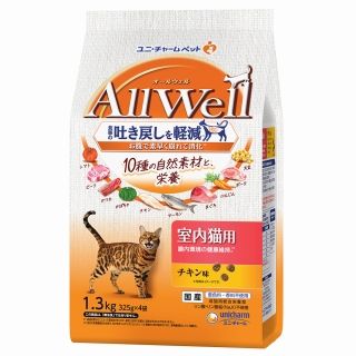 [ユニ・チャーム]All Well 10種の自然素材 室内猫用 チキン味 1.3kg