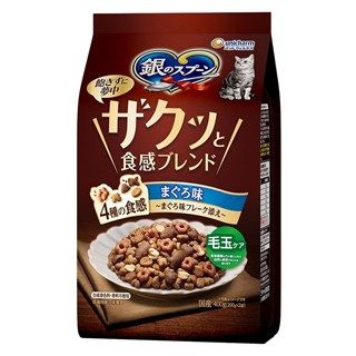 [ユニ・チャーム]銀のスプーン ザクッと食感ブレンド 毛玉ケア まぐろ味 まぐろ味フレーク添え 400g