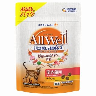 [ユニ・チャーム]All Well 10種の自然素材 室内猫用 チキン味 110g