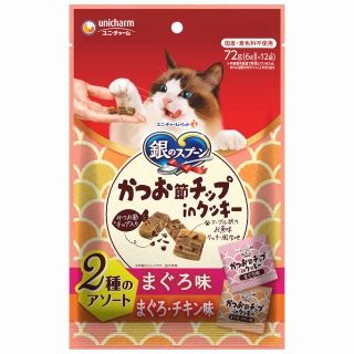 [ユニ・チャーム]銀のスプーンおやつ かつお節チップinクッキー 2種のアソート まぐろ&まぐろ･チキン味 72g