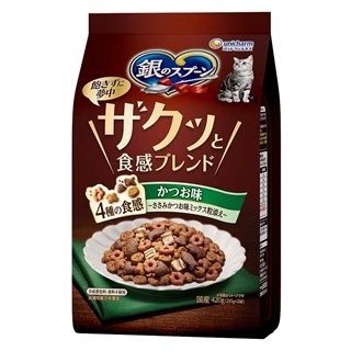 [ユニ・チャーム]銀のスプーン ザクッと食感ブレンド かつお味 ささみかつお味ミックス粒添え 420g