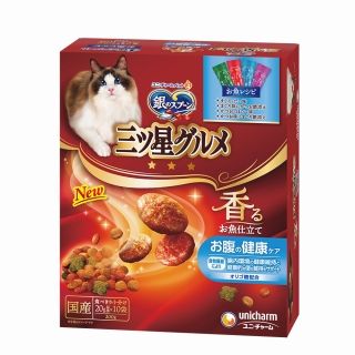 [ユニ・チャーム]銀のスプーン 三ツ星グルメ 香るお魚仕立て お腹の健康ケアアソート 200g