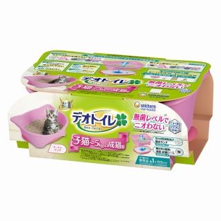 [ユニ・チャーム]デオトイレ 子猫~5kgの成猫用本体セット ツートンピンク