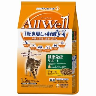 [ユニ・チャーム]AllWell 健康免疫サポート チキン味 挽き小魚とささみフリーズドライパウダー入り 1.5kg