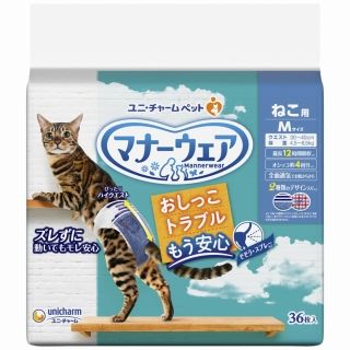 [ユニ・チャーム]マナーウェア ねこ用 Mサイズ 36枚