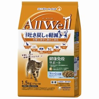 [ユニ・チャーム]AllWell 健康免疫サポート フィッシュ味 挽き小魚とささみフリーズドライパウダー入り 1.5kg(375g×4袋)