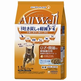 [ユニ・チャーム]AllWell ひざ･関節の健康維持用 フィッシュ味 挽き小魚とささみ フリーズドライパウダー入り 1.5kg