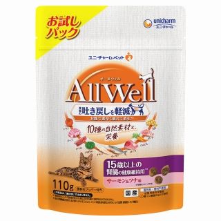 [ユニ・チャーム]All Well 10種の自然素材 15歳以上の腎臓の健康維持用 サーモン&ツナ味 110g