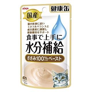 [アイシア]国産 健康缶パウチ 水分補給ささみペースト 40g