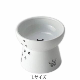 [猫壱]ハッピーダイニング 猫用 脚付フードボウル L 猫柄