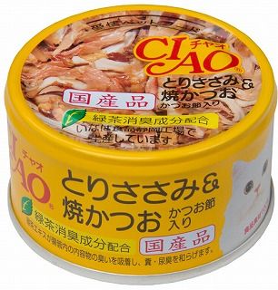 [いなば]CIAO とりささみ&焼かつお かつお節入り 85g