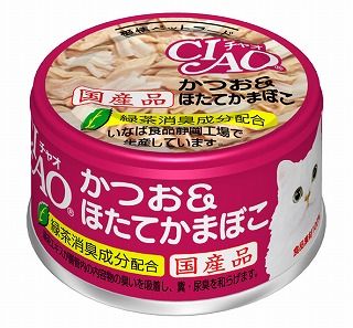 [いなば]CIAO かつお&ほたてかまぼこ 85g