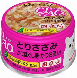 [いなば]CIAO とりささみ かにほぐし身･かつお節入り 85g