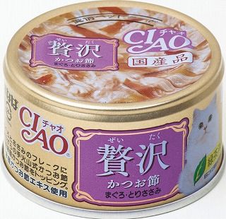 [いなば]CIAO 贅沢 かつお節 まぐろ･とりささみ 80g