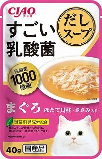 [いなば]CIAO すごい乳酸菌だしスープ まぐろ ほたて貝柱･ささみ入り 40g