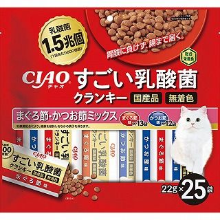 [いなば]CIAO すごい乳酸菌クランキー まぐろ節･かつお節ミックス 22g×25袋