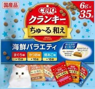 [いなば]CIAO クランキー ちゅ~る和え 海鮮バラエティ 6g×35袋