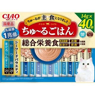 [いなば]CIAO ちゅ~るごはん シーフードバラエティ 14g×40本