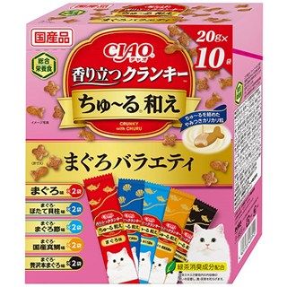 [いなば]CIAO 香り立つクランキー ちゅ~る和えBOX まぐろバラエティ 20g×10袋