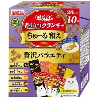 [いなば]CIAO 香り立つクランキー ちゅ~る和えBOX 贅沢バラエティ 20g×10袋