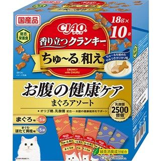 [いなば]CIAO 香り立つクランキー ちゅ~る和え お腹の健康ケア まぐろアソート 18g×10袋