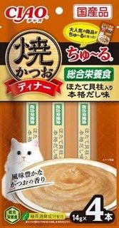 [いなば]焼かつおディナーちゅ~る ほたて貝柱入り 本格だし味 14g×4本