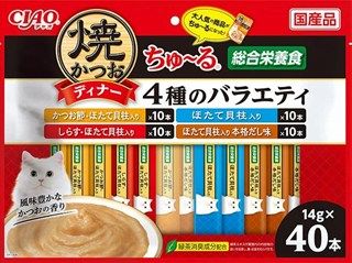 [いなば]焼かつおディナーちゅ~る 4種のバラエティ 14g×40本