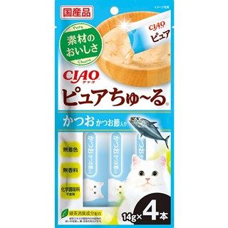 [いなば]CIAO ピュアちゅ~る かつお かつお節入り 14g×4本