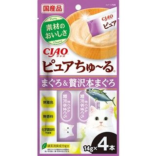 [いなば]CIAO ピュアちゅ~る まぐろ&贅沢本まぐろ 14g×4本