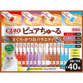 [いなば]CIAO ピュアちゅ~る まぐろ･かつおバラエティ 14g×40本