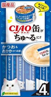 [いなば]CIAO缶ちゅ~る かつお&おかか(かつお節) 14g×4本