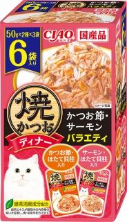 [いなば]CIAO 焼かつおディナー かつお節･サーモンバラエティ 50g×6袋