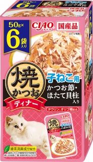 [いなば]CIAO 焼かつおディナー 子ねこ用 かつお節･ほたて貝柱入り 50g×6袋