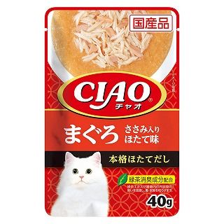 [いなば]CIAO パウチ まぐろ ささみ入り ほたて味 40g