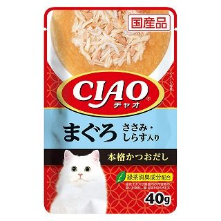 [いなば]CIAO パウチ まぐろ ささみ･しらす入り 40g
