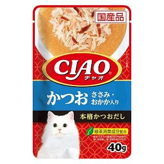 [いなば]CIAO パウチ かつお ささみ･おかか入り 40g