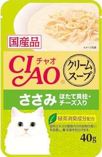 [いなば]CIAO だしスープ クリームスープ ささみ ほたて貝柱･チーズ入り 40g