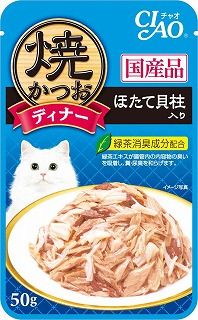 [いなば]CIAO 焼かつおディナー ほたて貝柱入り 50g