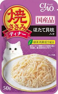 [いなば]CIAO 焼ささみディナー ほたて貝柱入り 50g