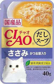 [いなば]CIAO だしスープ ささみ かつお節入り 40g