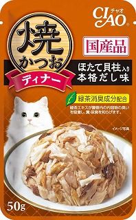 [いなば]CIAO 焼かつおディナー ほたて貝柱入り 本格だし味 50g