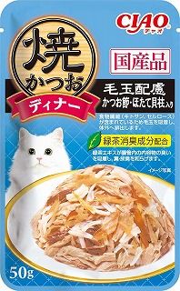 [いなば]CIAO 焼かつおディナー 毛玉配慮 かつお節･ほたて貝柱入り 50g