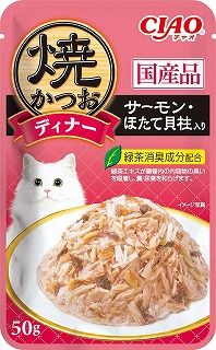 [いなば]CIAO 焼かつおディナー サーモン･ほたて貝柱入り 50g