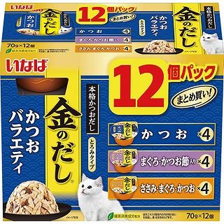 [いなば]いなば 金のだしカップ かつおバラエティ 70g×12個