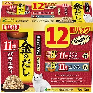 [いなば]いなば 金のだしカップ 11歳からのバラエティ 70g×12個