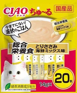 [いなば]CIAO ちゅ~る 総合栄養食 とりささみ 海鮮ミックス味 14g×20本