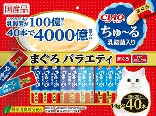 [いなば]CIAO 乳酸菌入りちゅ~る まぐろバラエティ 14g×40本