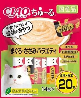 [いなば]CIAO ちゅ~る まぐろ･ささみバラエティ 14g×20本入