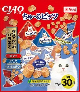 [いなば]CIAO ちゅ~るビッツ まぐろ･かつおバラエティ 12g×30袋入