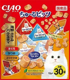 [いなば]CIAO ちゅ~るビッツ 海鮮･ささみバラエティ 12g×30袋入